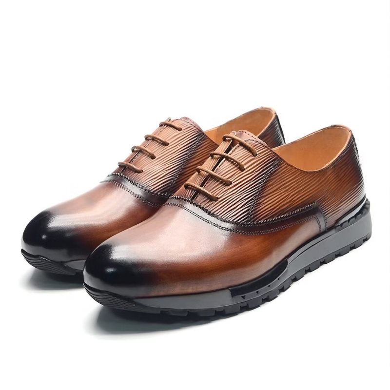 Męskie Buty Na Co Dzień Eleganckie Skórzane Sznurowane Urbanite - Brązowy