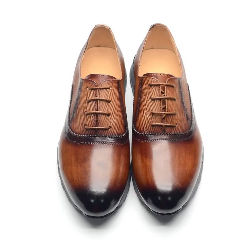 Męskie Buty Na Co Dzień Eleganckie Skórzane Sznurowane Urbanite - Brązowy