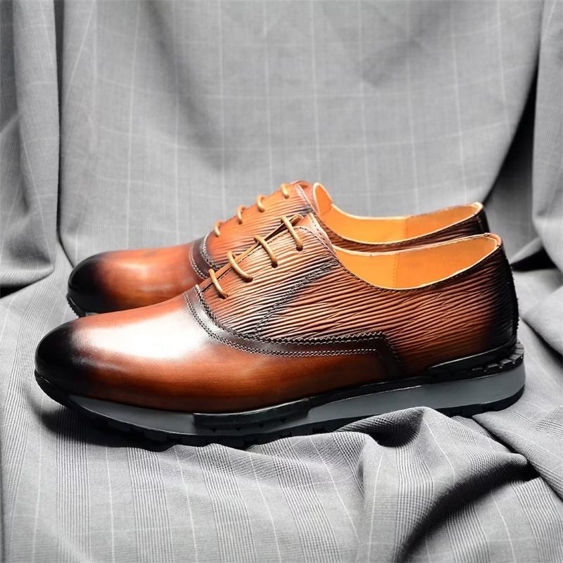 Męskie Buty Na Co Dzień Eleganckie Skórzane Sznurowane Urbanite - Brązowy