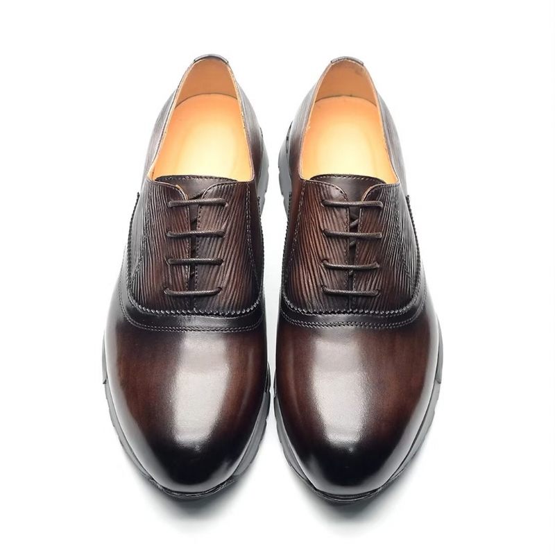 Męskie Buty Na Co Dzień Eleganckie Skórzane Sznurowane Urbanite - Kawowy