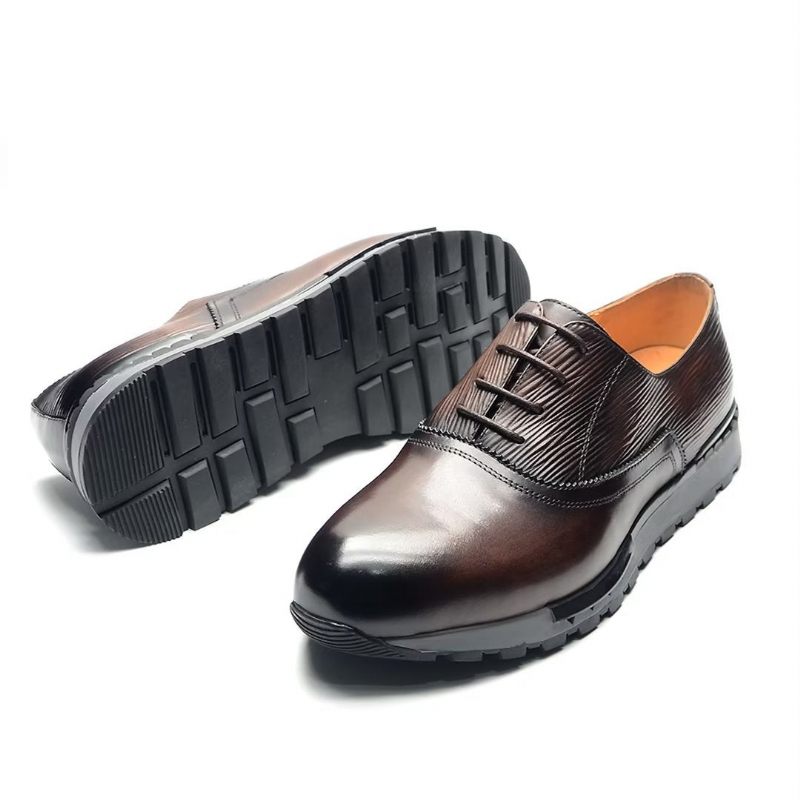 Męskie Buty Na Co Dzień Eleganckie Skórzane Sznurowane Urbanite - Kawowy