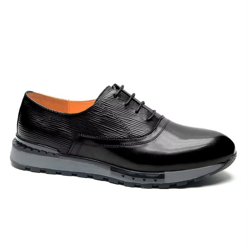 Męskie Buty Na Co Dzień Eleganckie Skórzane Sznurowane Urbanite - Czarny
