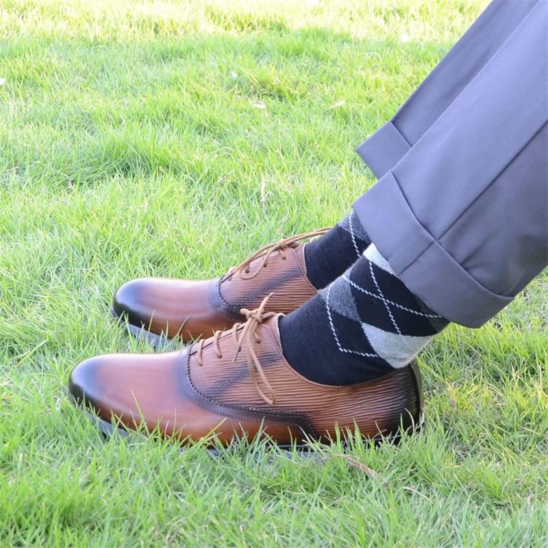 Męskie Buty Na Co Dzień Eleganckie Skórzane Sznurowane Urbanite - Brązowy