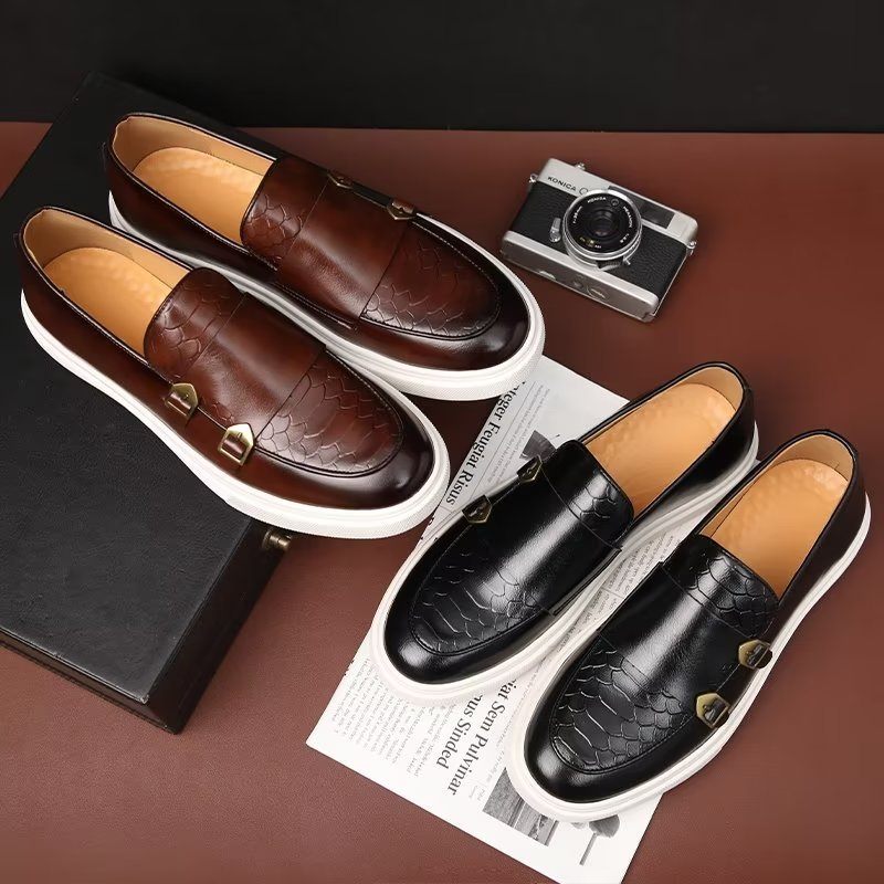 Męskie Buty Na Co Dzień Eleganckie Wsuwane Platformie - Czarny