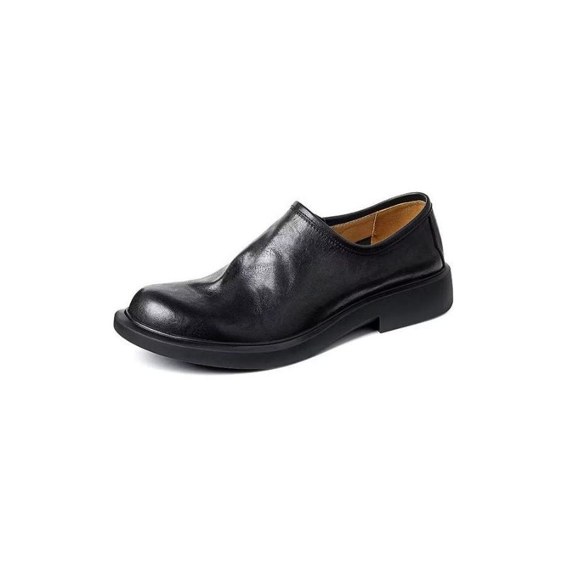 Męskie Buty Na Co Dzień Eleganckie Wsuwane Z Okrągłym Noskiem - Czarna