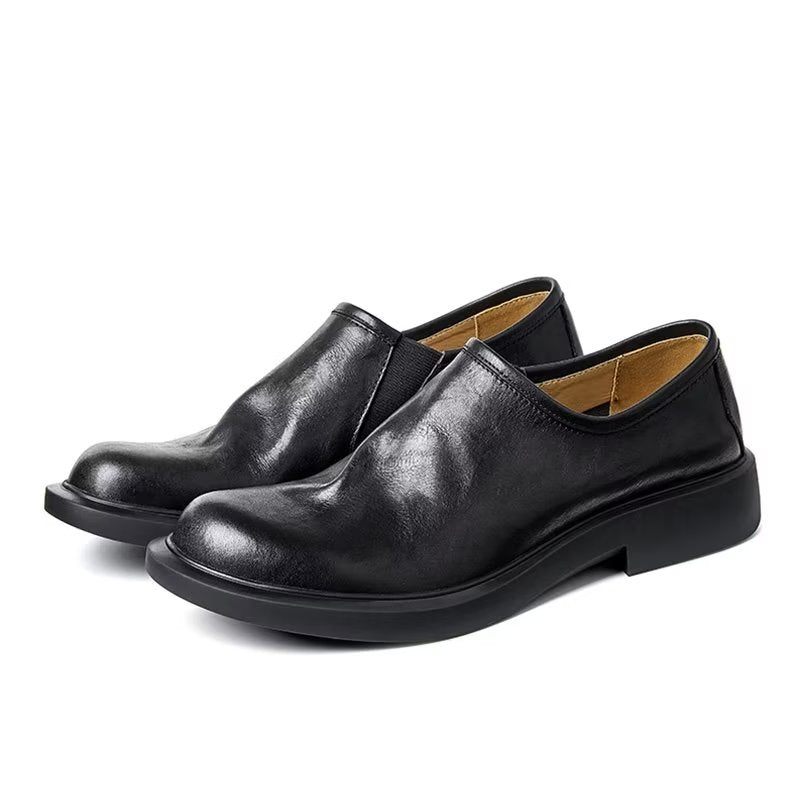 Męskie Buty Na Co Dzień Eleganckie Wsuwane Z Okrągłym Noskiem - Czarna
