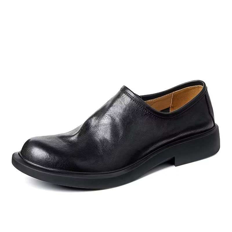 Męskie Buty Na Co Dzień Eleganckie Wsuwane Z Okrągłym Noskiem - Czarna