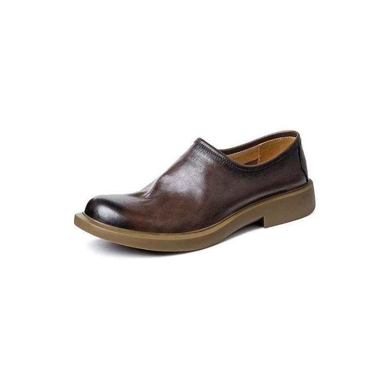 Męskie Buty Na Co Dzień Eleganckie Wsuwane Z Okrągłym Noskiem - Kawa