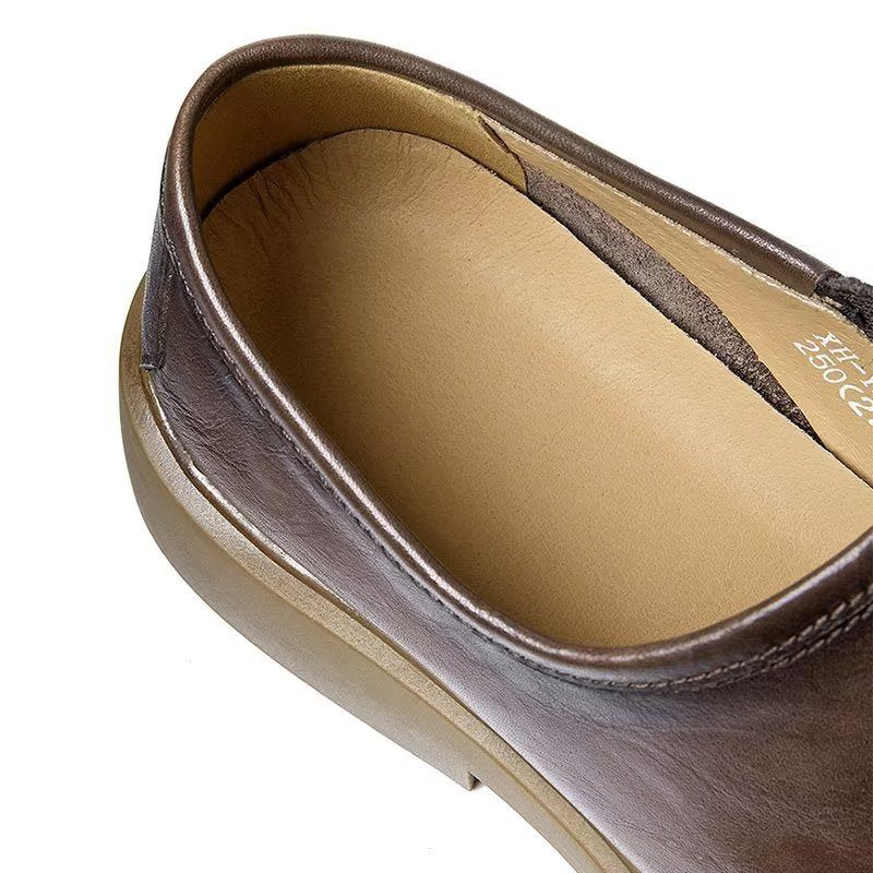 Męskie Buty Na Co Dzień Eleganckie Wsuwane Z Okrągłym Noskiem - Kawa