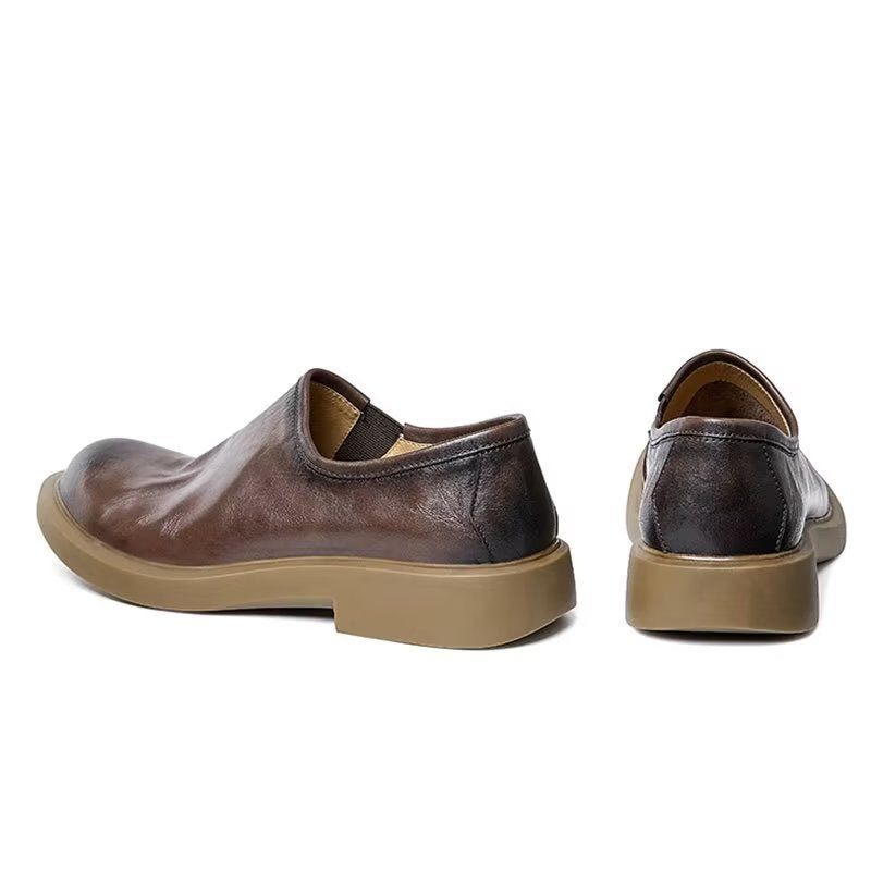 Męskie Buty Na Co Dzień Eleganckie Wsuwane Z Okrągłym Noskiem - Kawa
