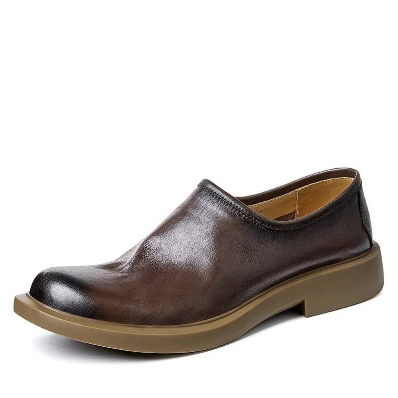 Męskie Buty Na Co Dzień Eleganckie Wsuwane Z Okrągłym Noskiem - Kawa