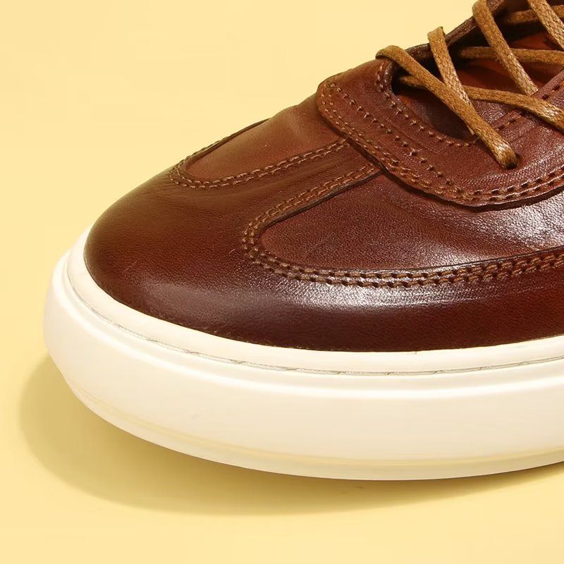 Męskie Buty Na Co Dzień Eleganckie Wysokie Modne Trampki - Brązowy