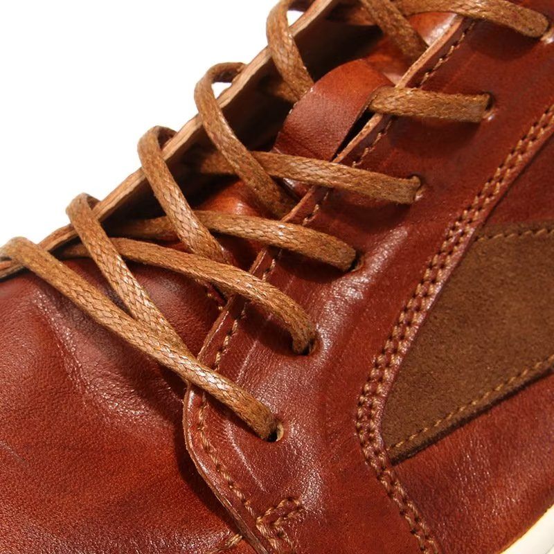 Męskie Buty Na Co Dzień Eleganckie Wysokie Modne Trampki - Brązowy
