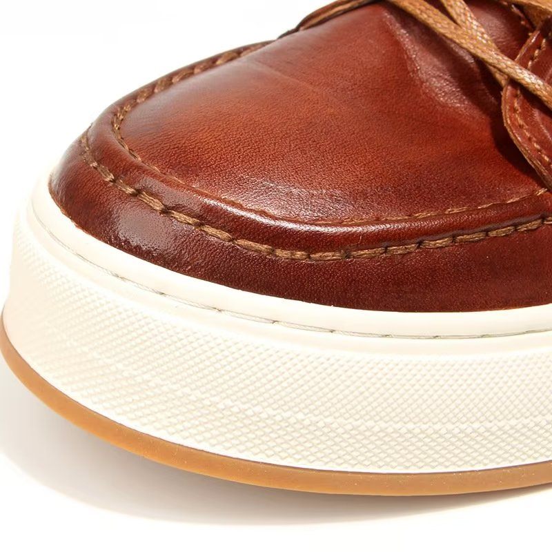 Męskie Buty Na Co Dzień Eleganckie Wysokie Modne Trampki - Brązowy