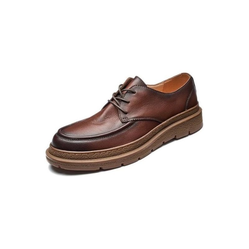 Męskie Buty Na Co Dzień Okrągłe Noski Modne - Kawa