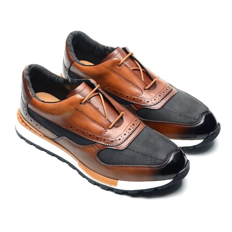 Męskie Buty Na Co Dzień Wszechstronne Eleganckie Skórzane Sznurowane - Brązowy