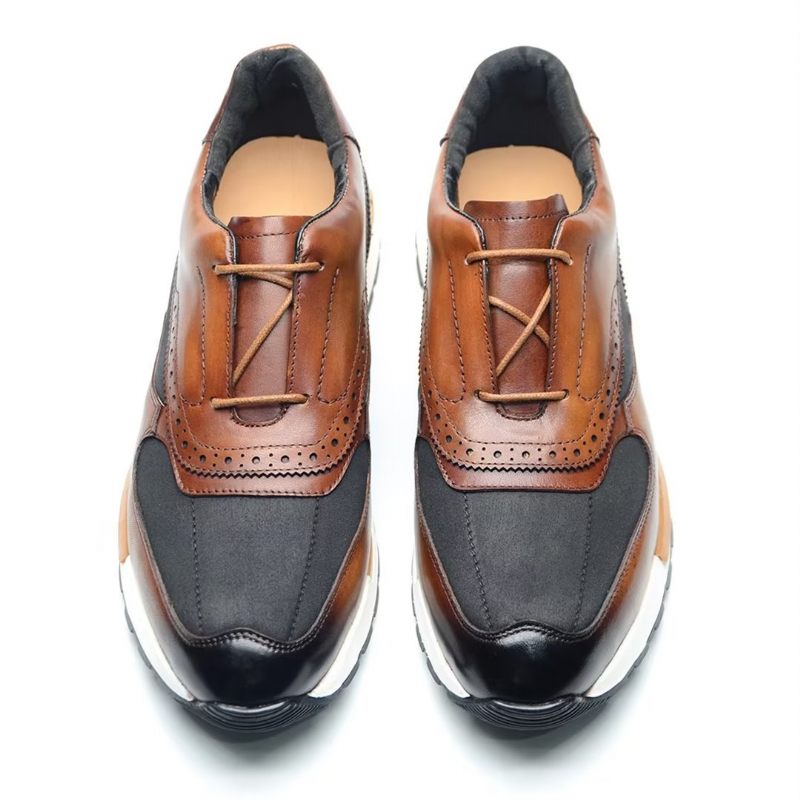 Męskie Buty Na Co Dzień Wszechstronne Eleganckie Skórzane Sznurowane - Brązowy