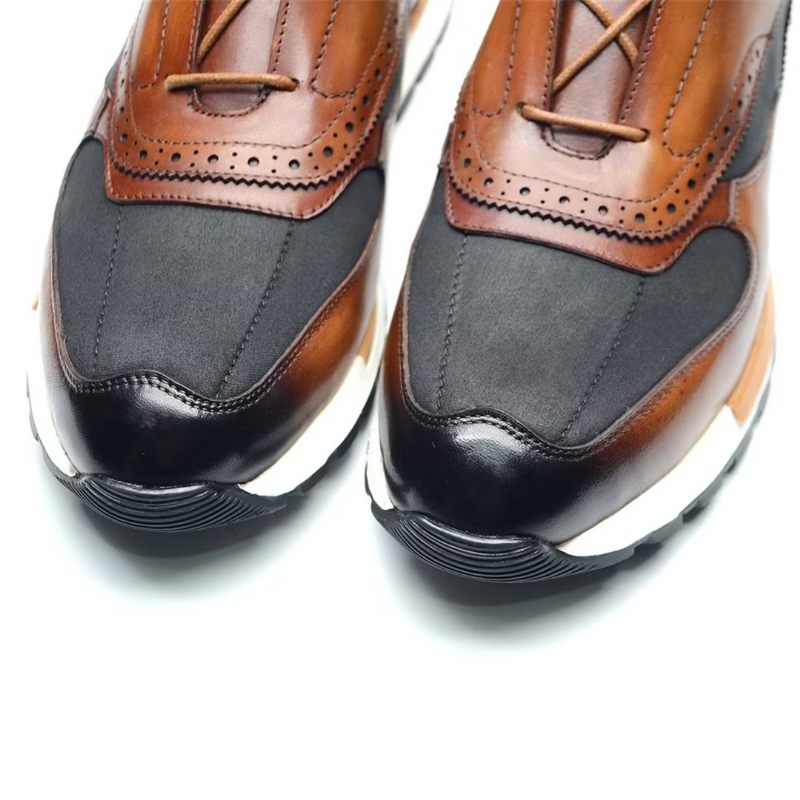 Męskie Buty Na Co Dzień Wszechstronne Eleganckie Skórzane Sznurowane - Brązowy