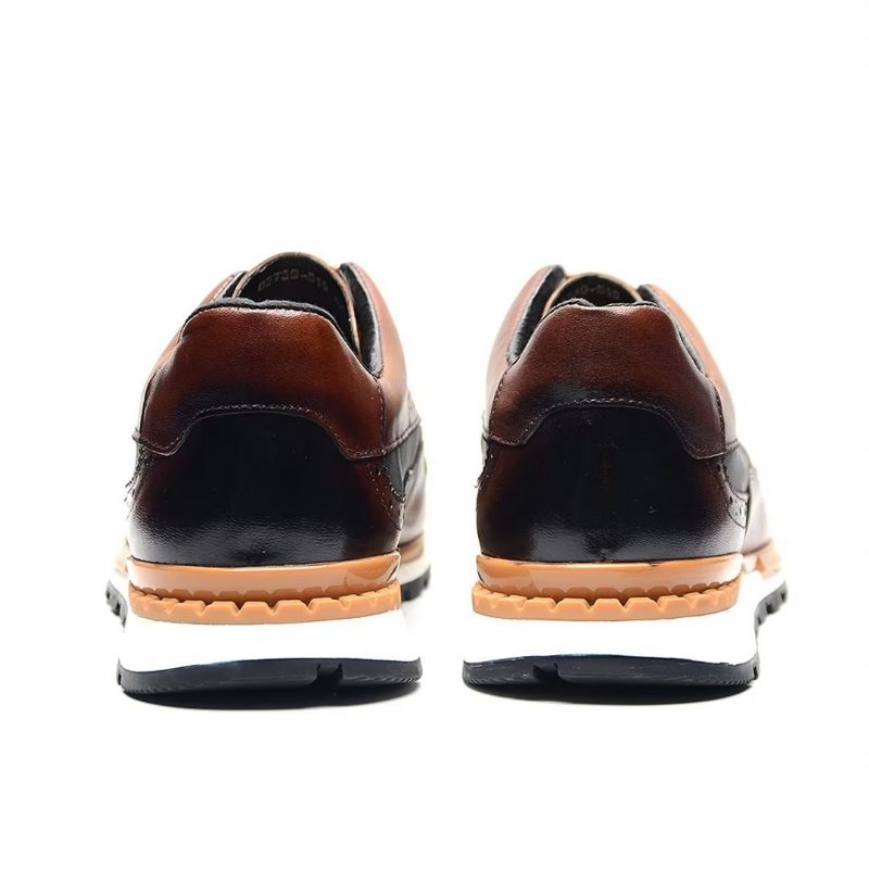 Męskie Buty Na Co Dzień Wszechstronne Eleganckie Skórzane Sznurowane - Brązowy
