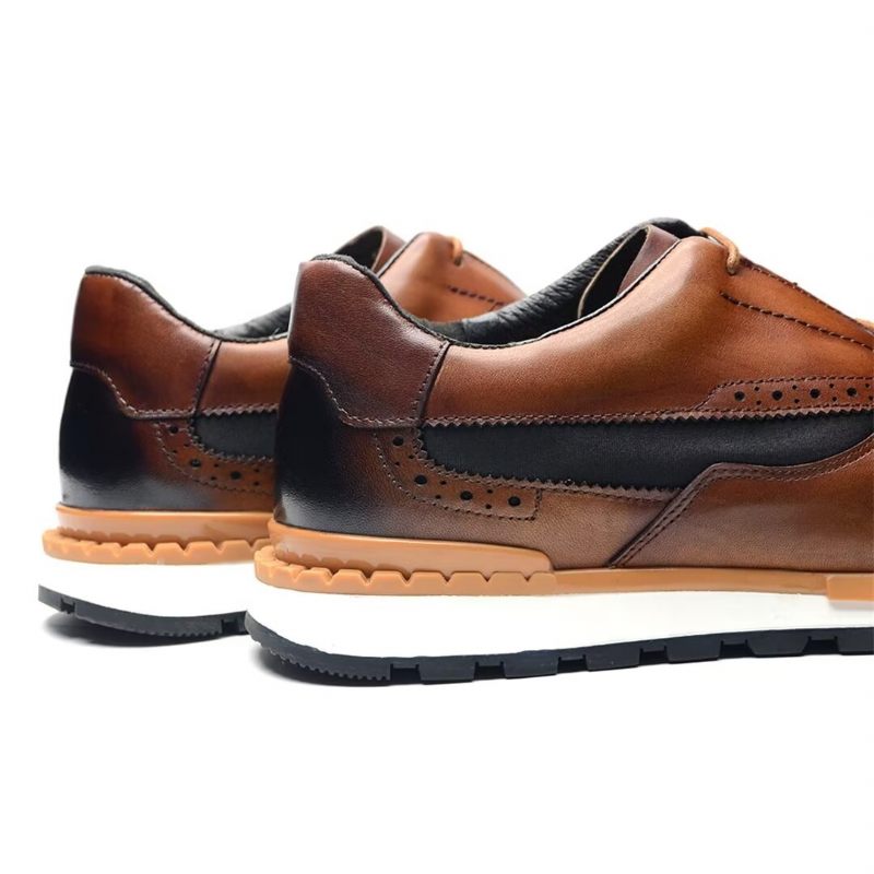 Męskie Buty Na Co Dzień Wszechstronne Eleganckie Skórzane Sznurowane - Brązowy