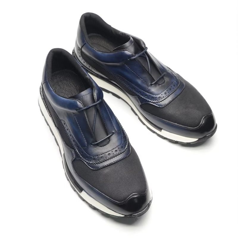 Męskie Buty Na Co Dzień Wszechstronne Eleganckie Skórzane Sznurowane - Niebieski