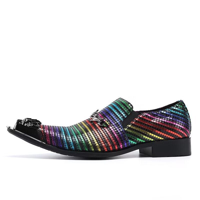 Męskie Buty Wizytowe Egzotyczna Elegancja Prawdziwej Skóry Wsuwane - Wielobarwność