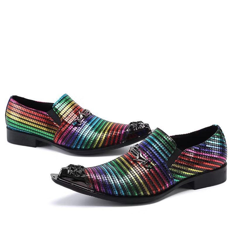 Męskie Buty Wizytowe Egzotyczna Elegancja Prawdziwej Skóry Wsuwane - Wielobarwność
