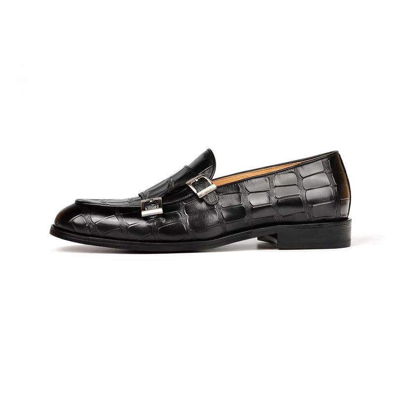 Męskie Buty Wizytowe Egzotyczna Tekstura Modne Typu Monkstrap - Czarna