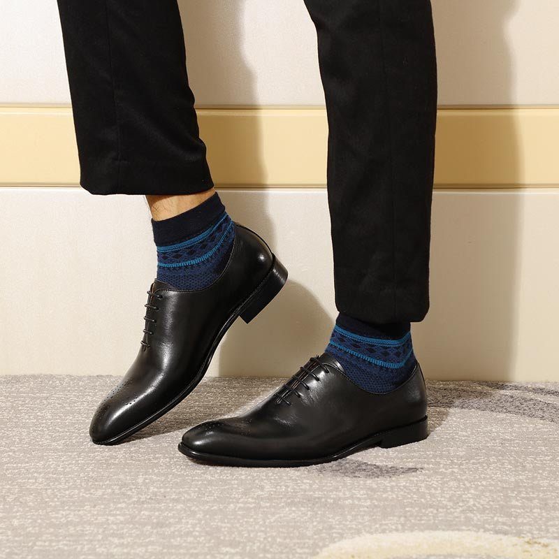 Męskie Buty Wizytowe Egzotyczne W Stylu Kropki - Czarny