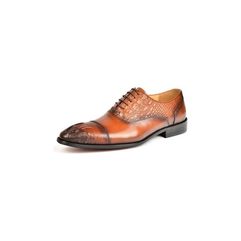 Męskie Buty Wizytowe Elegancja Oksfordy O Fakturze Krokodyla