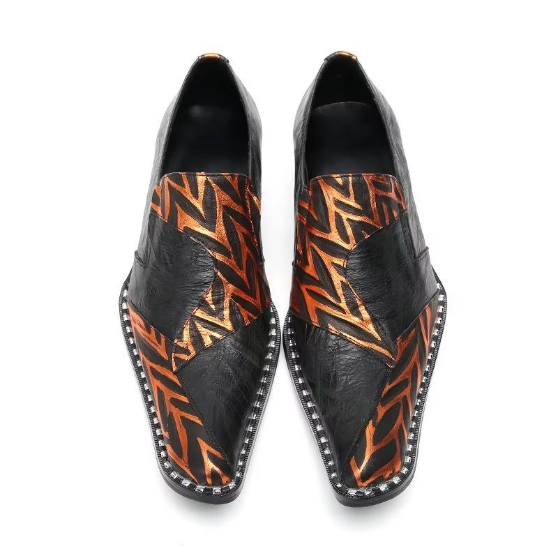 Męskie Buty Wizytowe Eleganckie Brytyjskie Skórzane Ze Szpiczastymi Noskami - Czarna