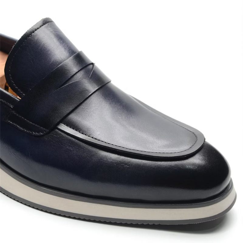 Męskie Buty Wizytowe Eleganckie Minimalistyczne Skórzane - Czarny