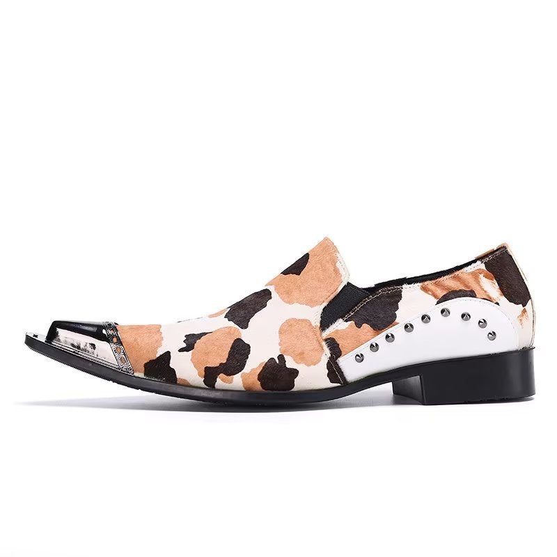 Męskie Buty Wizytowe Eleganckie Wsuwane - Biały
