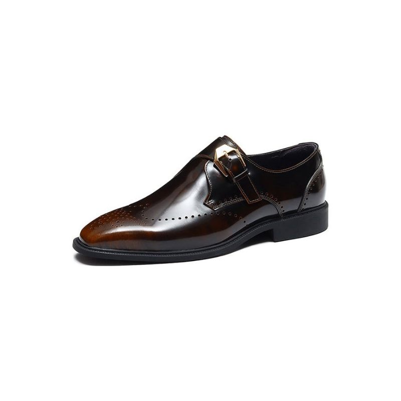 Męskie Buty Wizytowe Eleganckie Wsuwane Ślubne Ze Szpiczastym Noskiem - Brązowy