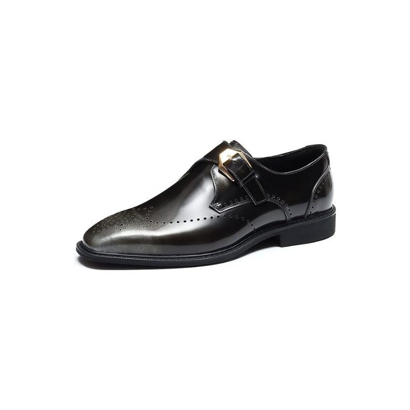 Męskie Buty Wizytowe Eleganckie Wsuwane Ślubne Ze Szpiczastym Noskiem - Brązowy