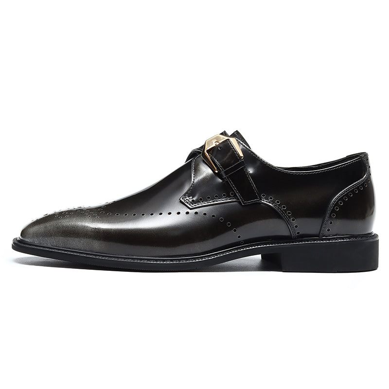 Męskie Buty Wizytowe Eleganckie Wsuwane Ślubne Ze Szpiczastym Noskiem - Brązowy