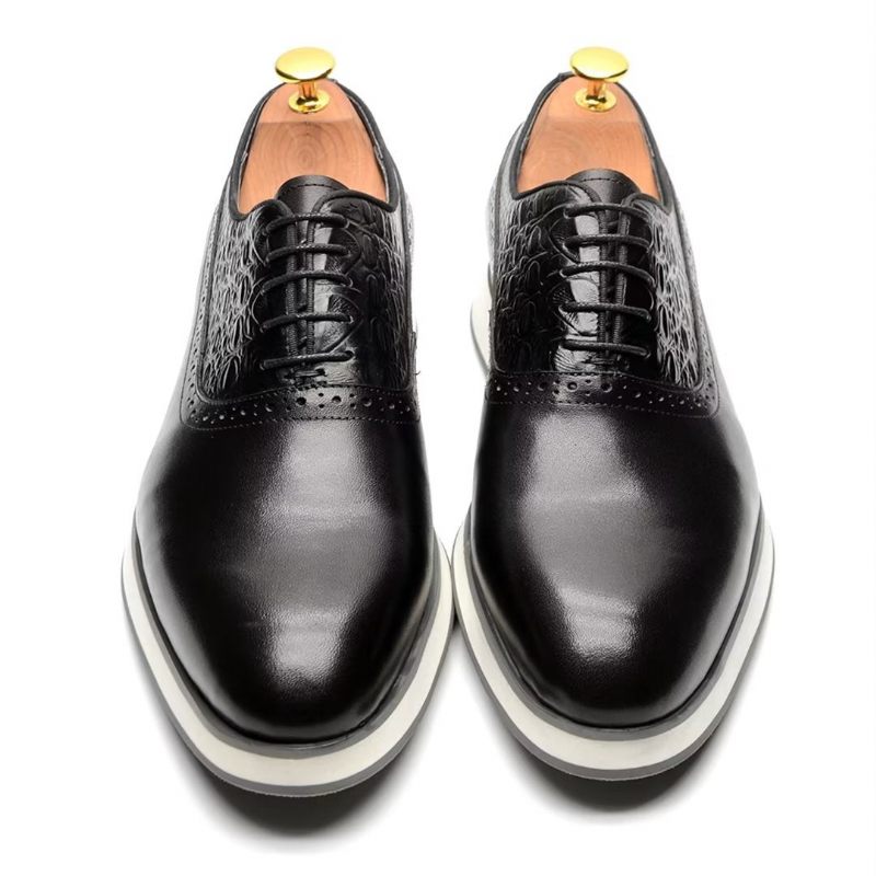 Męskie Buty Wizytowe Klasyczne Sznurowane Eleganckie - Czarny