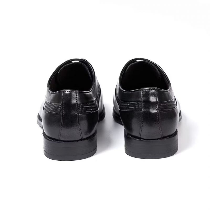Męskie Buty Wizytowe Luksusowe Zszywki Firmowe - Czarny