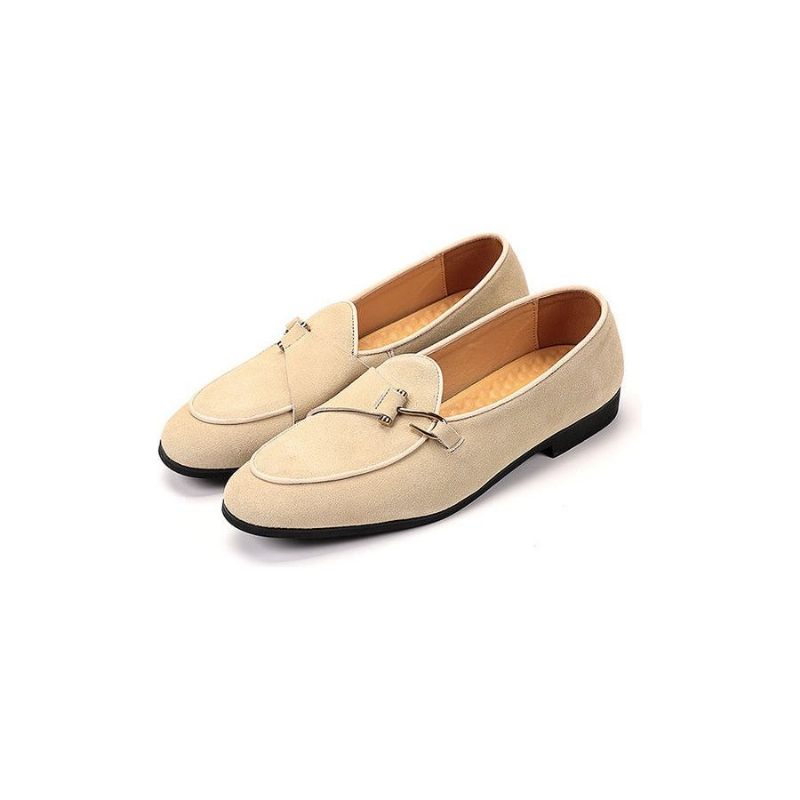 Męskie Buty Wizytowe Modne Wsuwane W Stylu Brogue - Beżowy