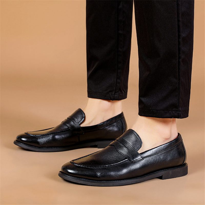 Męskie Buty Wizytowe Mokasyny Ślubne - Czarny