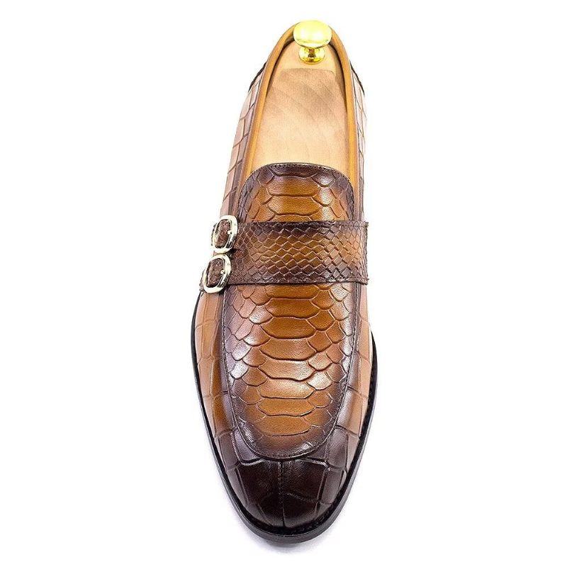 Męskie Buty Wizytowe Prawdziwej Skóry Eleganckie Klasyczne Półbuty Crocformal - Brązowy