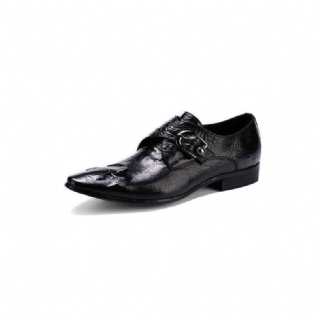 Męskie Buty Wizytowe Szpiczaste Sznurowane Brogue Dress Shoes