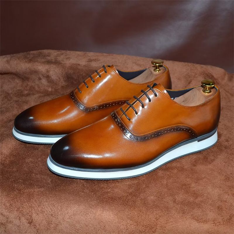 Męskie Buty Wizytowe Wsuwane W Stylu Wykonawczym - Brązowy