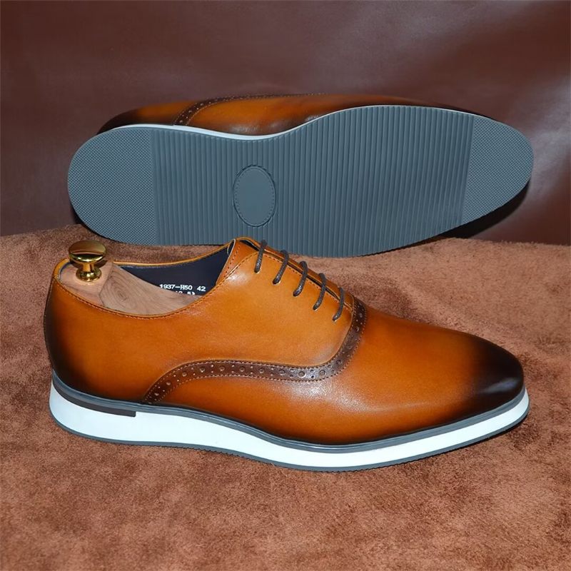 Męskie Buty Wizytowe Wsuwane W Stylu Wykonawczym - Brązowy