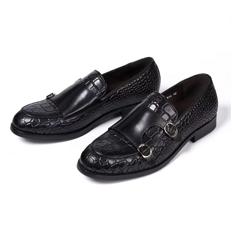 Męskie Buty Wizytowe Wyrafinowana Elegancja Wsuwane Mokasyny - Czarna