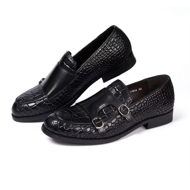Męskie Buty Wizytowe Wyrafinowana Elegancja Wsuwane Mokasyny - Czarna