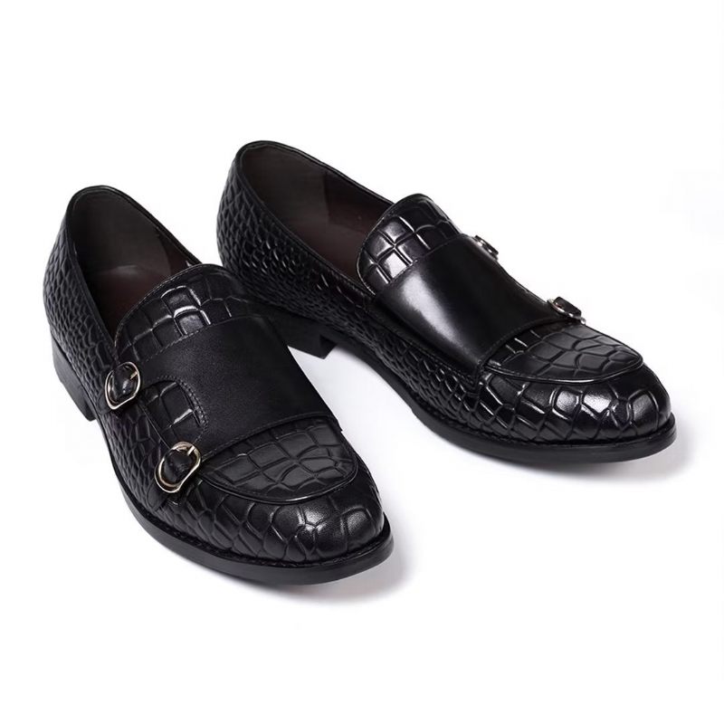 Męskie Buty Wizytowe Wyrafinowana Elegancja Wsuwane Mokasyny - Czarna