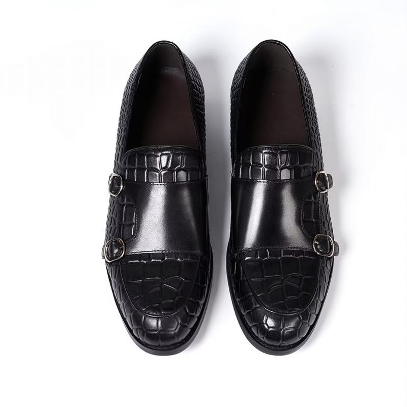 Męskie Buty Wizytowe Wyrafinowana Elegancja Wsuwane Mokasyny - Czarna