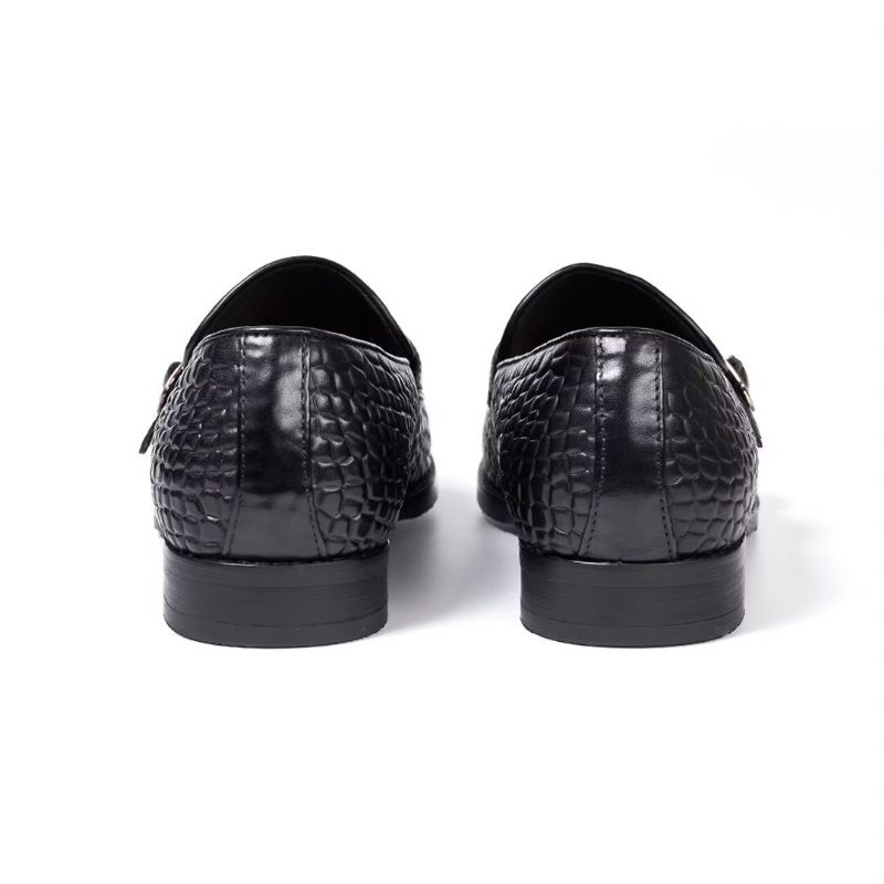 Męskie Buty Wizytowe Wyrafinowana Elegancja Wsuwane Mokasyny - Czarna