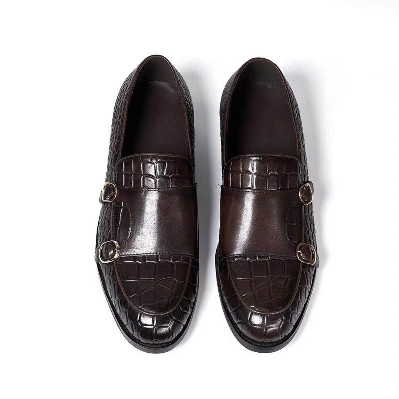 Męskie Buty Wizytowe Wyrafinowana Elegancja Wsuwane Mokasyny - Kawa